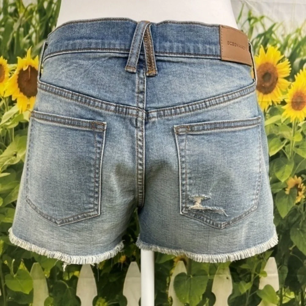 BCBG Blue Distressed Denim Shorts 27 - Picture 9 of 16